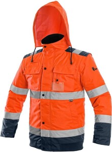 Bunda LUTON, v�stra�n�, oran�ovo-modr�